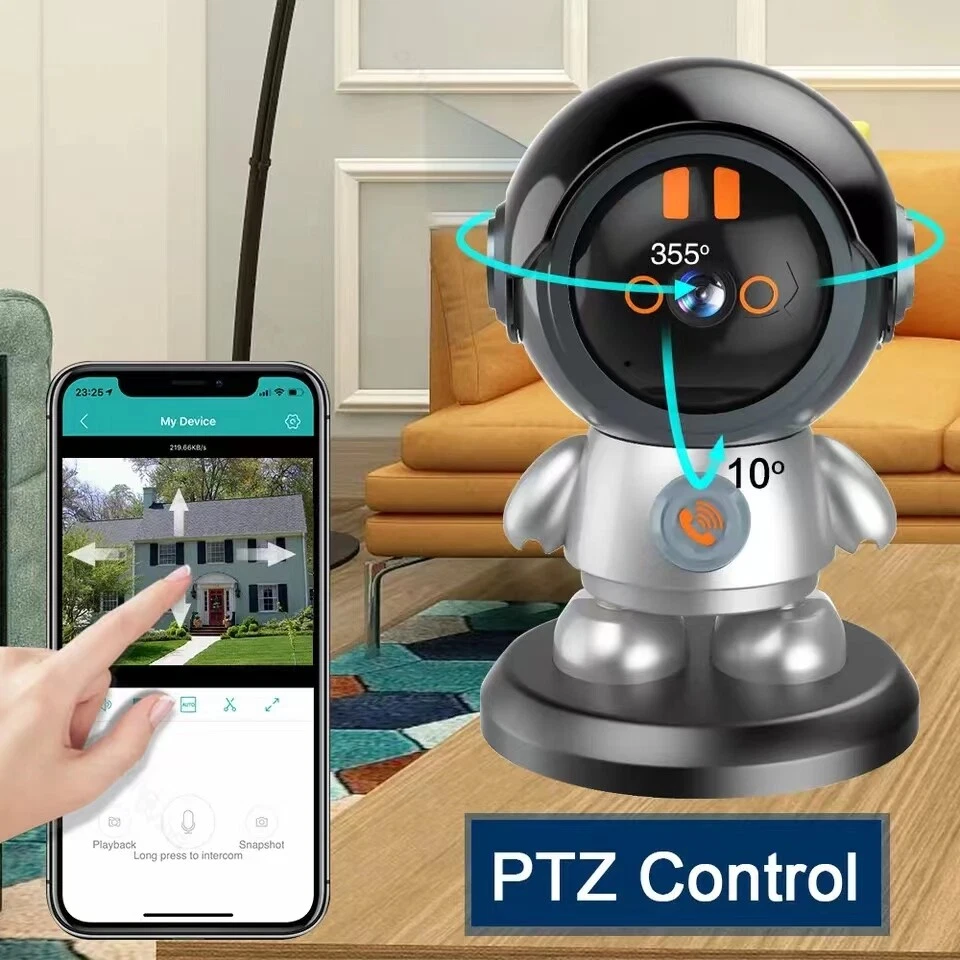 Mini câmera robô WiFi 3MP segurança doméstica detecção humana uma chamada chave monitor de bebê - Imagem 4 de 4