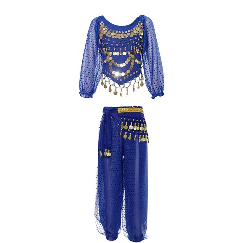 Kids Girls Crop Top With Pants Harem Costume Belly Dance Dancewear Performance - Picture 37 of 72