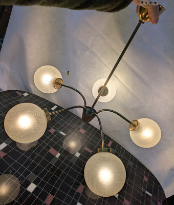Leclaire & Schäfer Retro Deckenlampe Space Age Vintage 60s Lamp