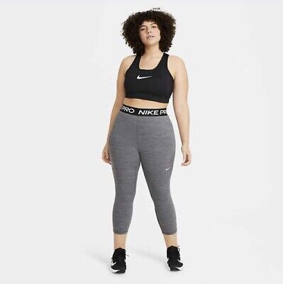 Women's Nike pro dri fit leggings Medium Gray and black 7/8 length | eBay