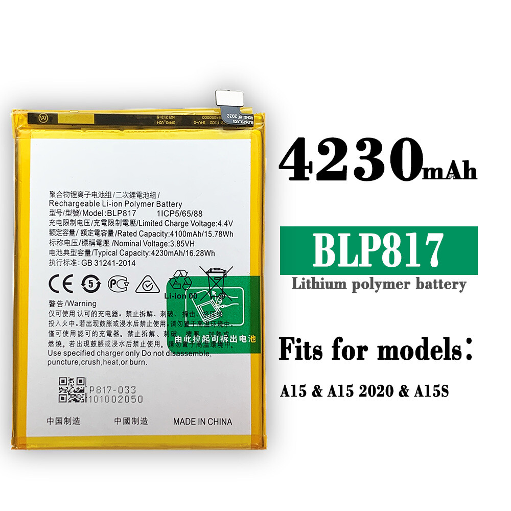 Batterie Originale Oppo BLP817 Pour A15 (CPH2185) - Interne, Remplacement Neuf