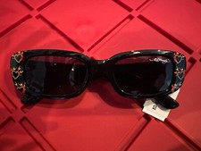 NWT Ed Hardy Black Flaming Heart Sunglasses