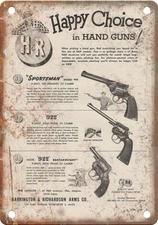 Harrington & Richardson Arms Co. Vintage Ad 12" x 9" Reproduction Metal Sign O50