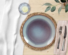 Dinner set service Crockery plates bowls Reactive Stoneware Blue Mellow