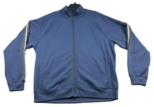 Eddie Bauer Sweater Mens size Large Blue Full Zip up 2 Pockets Long Sleeve
