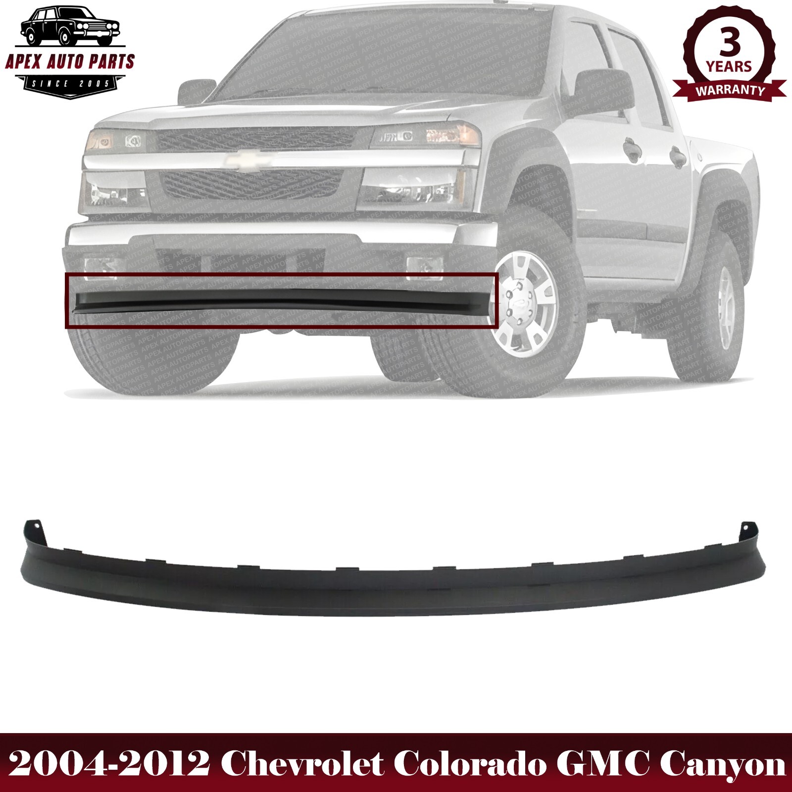 Front Lower Valance Extension Textured For 2004-2012 Chevy Colorado/04-08 Canyon