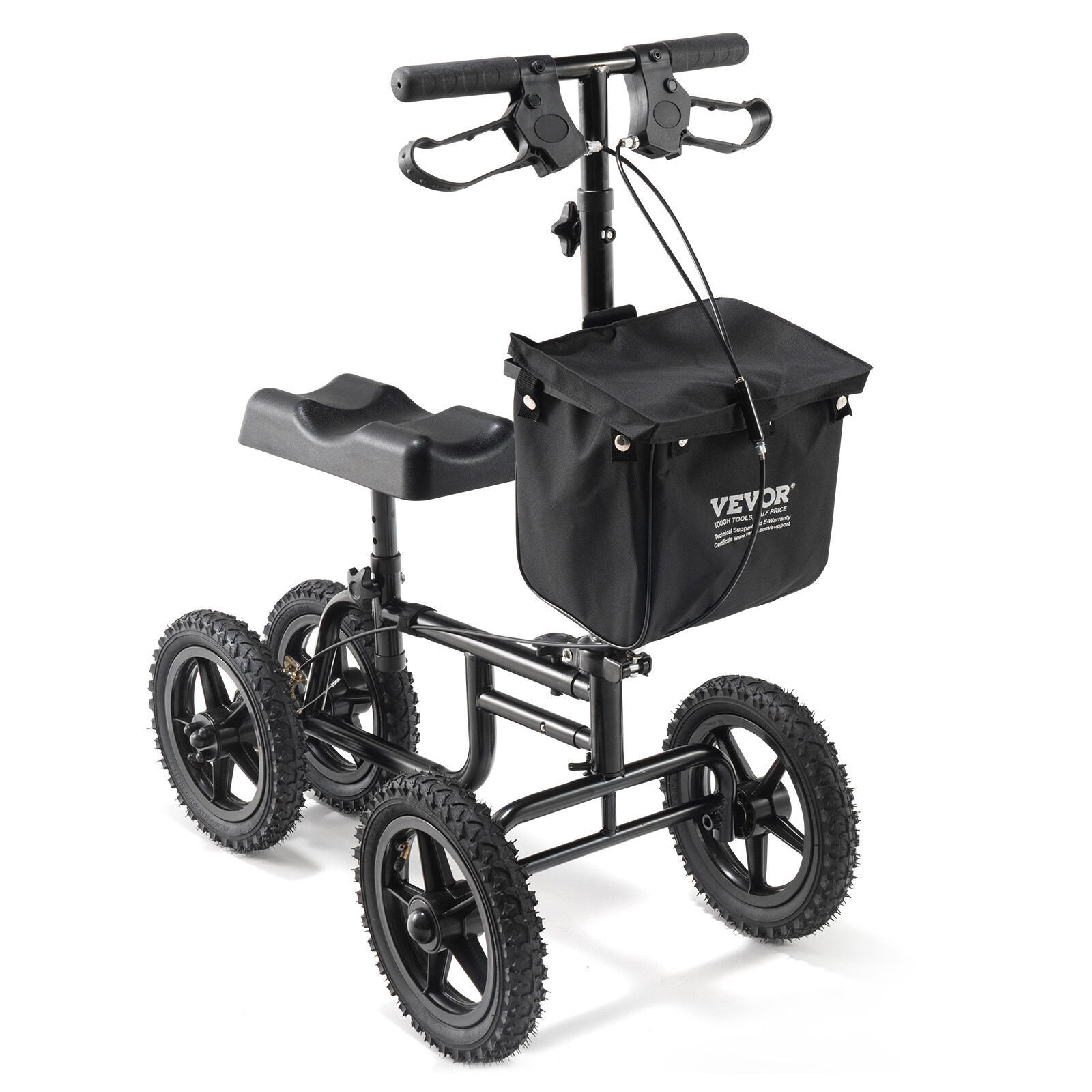 VEVOR Ginocchio Scooter Pieghevole in Acciaio Carbonio Recupero Scooter 160 kg