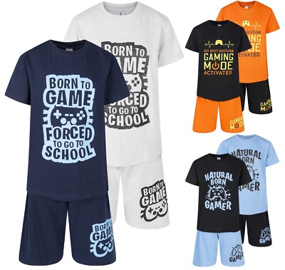 Jungen 2er Pack kurze Schlafanzüge Gamer Thema Nachtwäsche Gaming PJ Sets 9 bis 16 Jahre