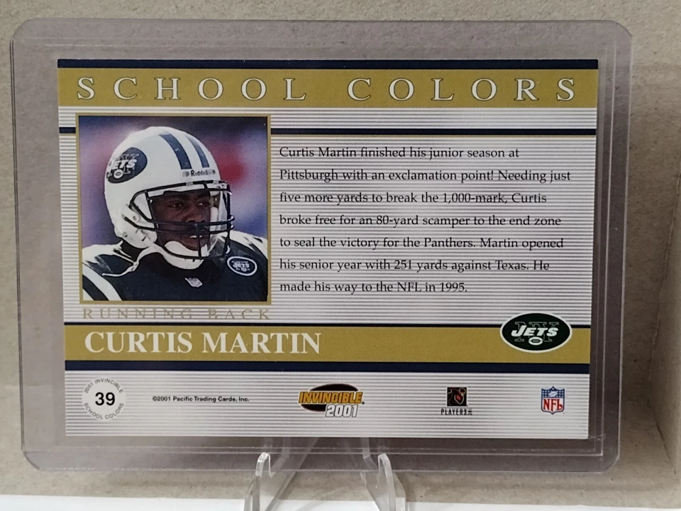 2001 Pacific Invincible - School Colors #39 Curtis Martin /2750 - Image 2 of 2