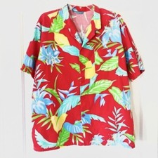 Vintage Colorful Tropical Button Up Shirt Size XL
