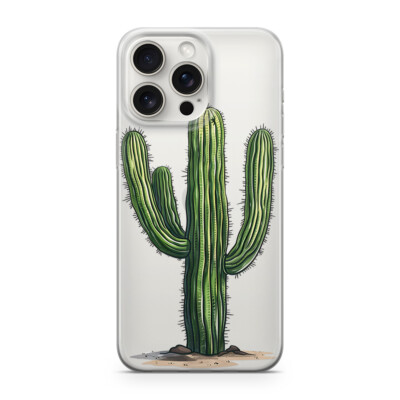 CACTUS GREEN Handy Hülle Transparent für iphone 13 PRO MAX Motiv long Cactus