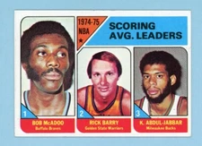 1975-76 Topps #1 1974-75 NBA Scoring Avg Leaders Jabbar Basketball Card E/M vls