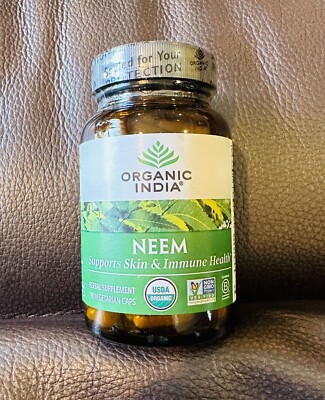Organic India Neem Herbal Supplement Capsule - 90 Count Exp 12/26