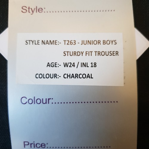 W24 L18 Winterbottom Charcoal Grey Schoolwear Trousers - Picture 5 of 8