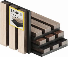 Samples-Pack Acoustic Wood Wall Panels - Wood Slat Wall Panels for Interior Wall