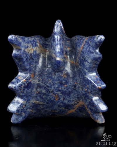 5.9" Sodalite Hand Carved Crystal Dragon Head Skull Sculpture, Crystal Healing - Picture 5 of 7