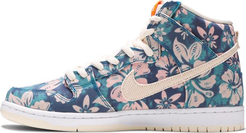 Nike SB Dunk High UK 8.5 US 9.5 Hawaii Sail Blue Green Floral Tear-Away - Picture 3 of 6