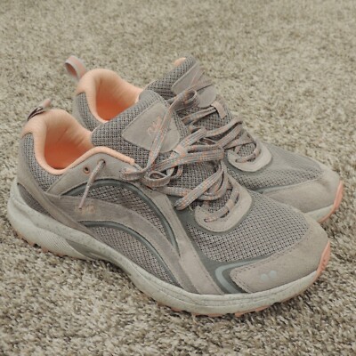 Ryka Sky Walk Trail Shoes Womens Size Gray Pink Hiking Comfort Sneakers 