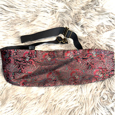 Brandon Michael 100 Silk Black Red Mint Brocade Floral Cummerbund O/S 27" - 48"