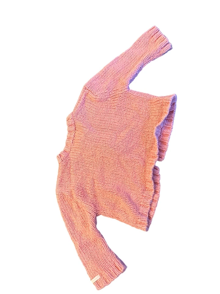 Cárdigan Suéter Infantil IKKS Vintage 12M/80 Rosa 100% Algodón Con Cierre de Botones Foto 4 de 4