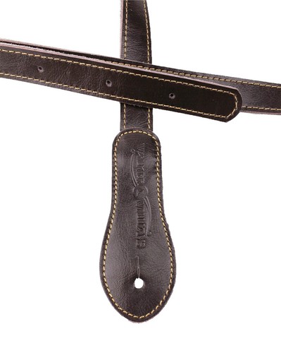 Walker & Williams M-78 Soft Dark Brown Leather Mandolin Bouzouki or Uke Strap - Picture 6 of 9
