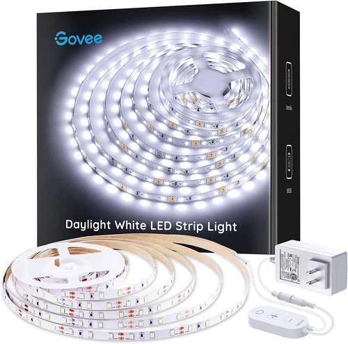 Govee White LED Strip Lights, Upgraded 16.4ft Dimmable LED Light Strip 6500K Bri