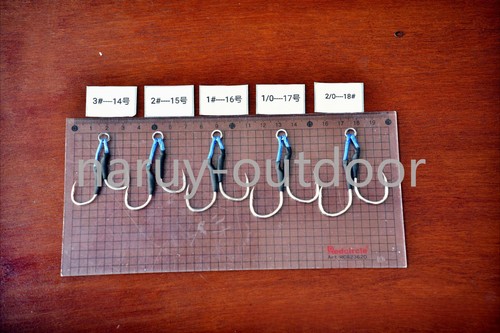 10 pares de ganchos de jigging lento de doble asistencia con línea PE caballa metal plantillas cebo - Imagen 7 de 8