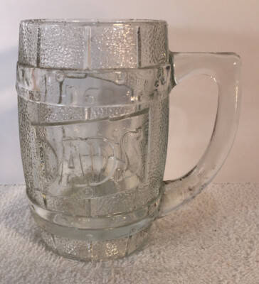 Dads Root Beer Rootbeer Mug Cup Stein Wooden Barrel Shaped Clear Glass N Float