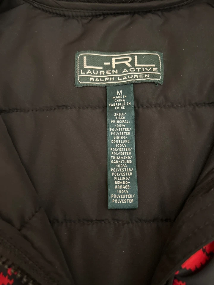 Lauren Ralph Lauren Active Western Puffer Women’s Vest Size Medium Red Yellow - Image 4 of 4
