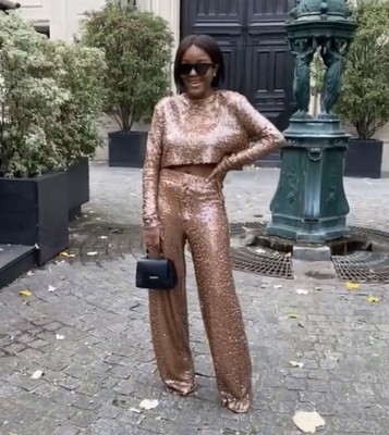 Zara Brown Sequin Full Length Trousers. Size L | eBay