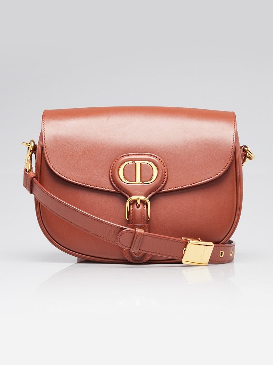 Christian Dior Dark Tan Smooth Calfskin Medium Bobby Crossbody Bag