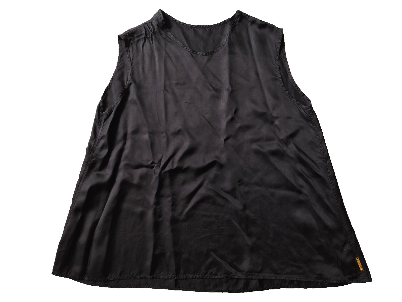 Womens Paper Temples Solid Black Rayon Sleeveless… - image 8
