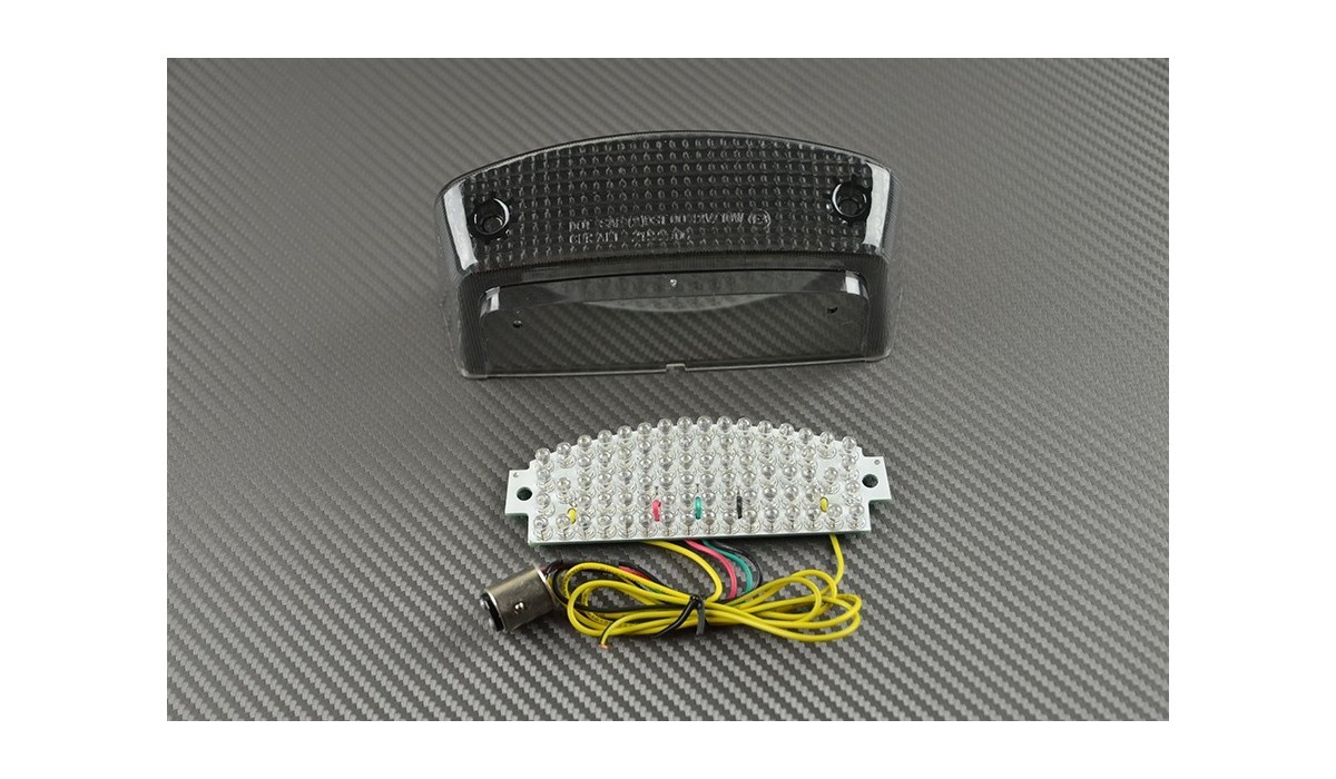 Feu Arrière LED Fumé avec Clignotants Intégrés pour Moto Guzzi LeMans - Noir ABS