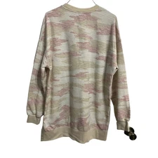 Old Navy Camo Oversize Sweatshirt Tunic Beige Pink Size S Tall