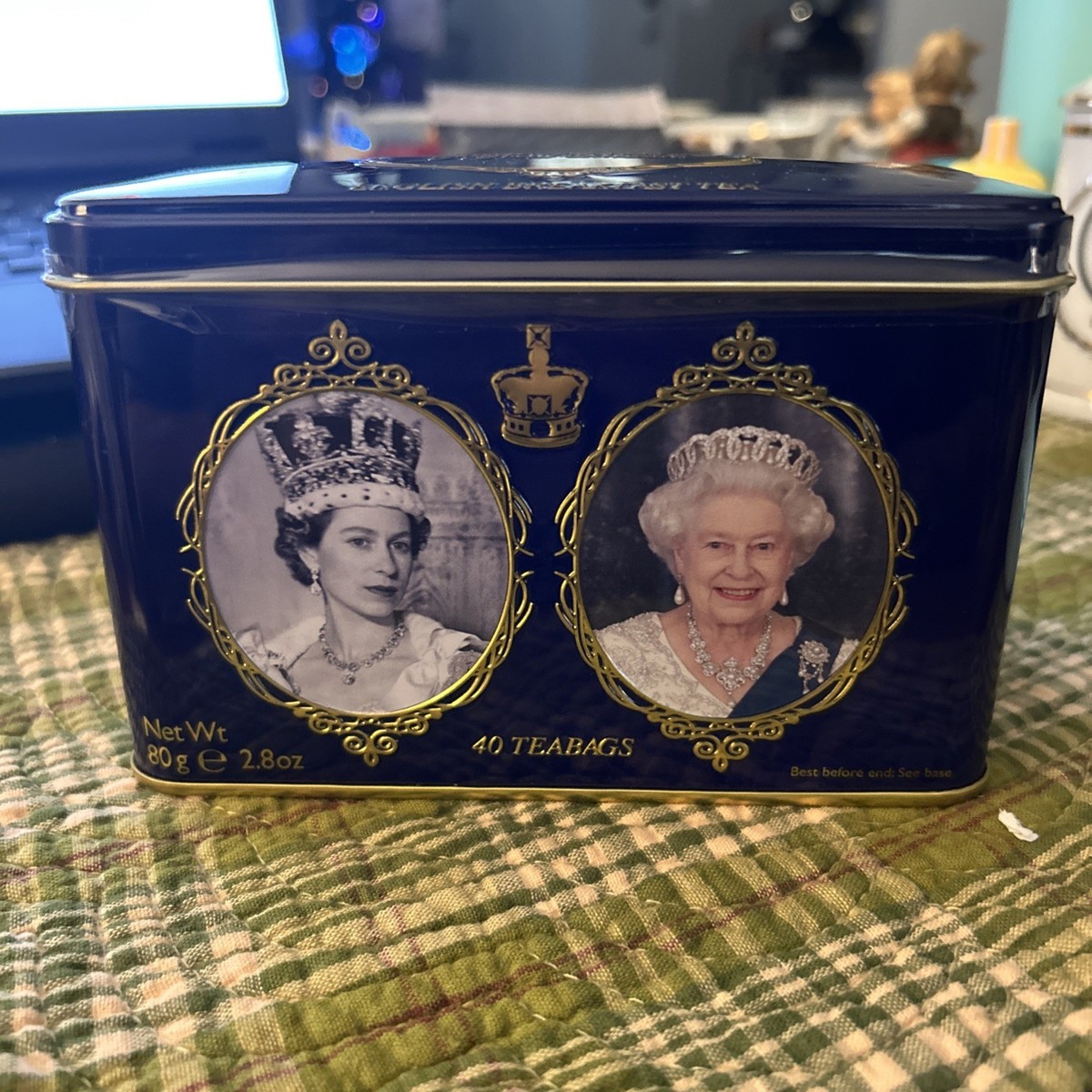 New English Tea Tin Queen Elizabeth II English Breakfast Tea 40