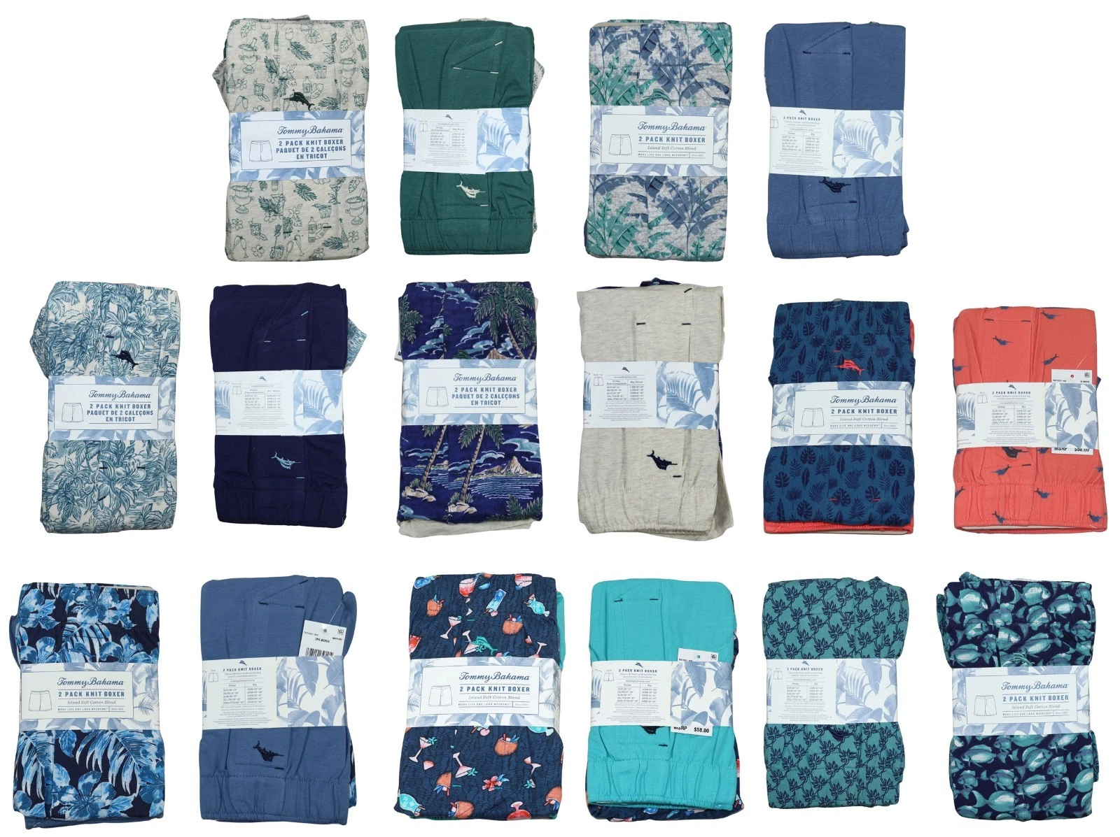 Tommy Bahama 2-Pack Soft Cotton Tropical Men's Knit Boxer Shorts Underwear NWT
Opens in a new window