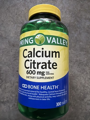 #ad Spring Valley Calcium Citrate Tablets Bone Health Supplement 600 mg 300 Count $16.99