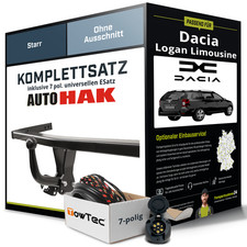 Für DACIA Logan Limousine I Typ LS Anhängerkupplung starr +eSatz 7pol uni. 04-
