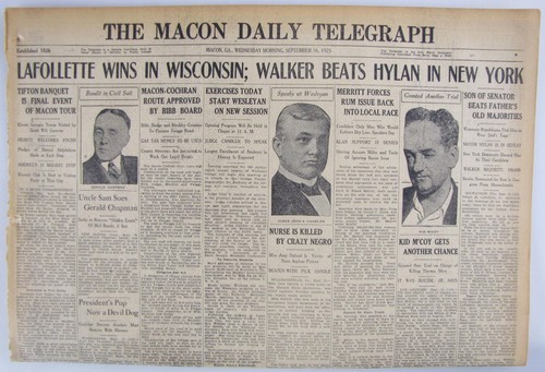 Vintage 1925 Wesleyan College, Macon Georgia Newspaper