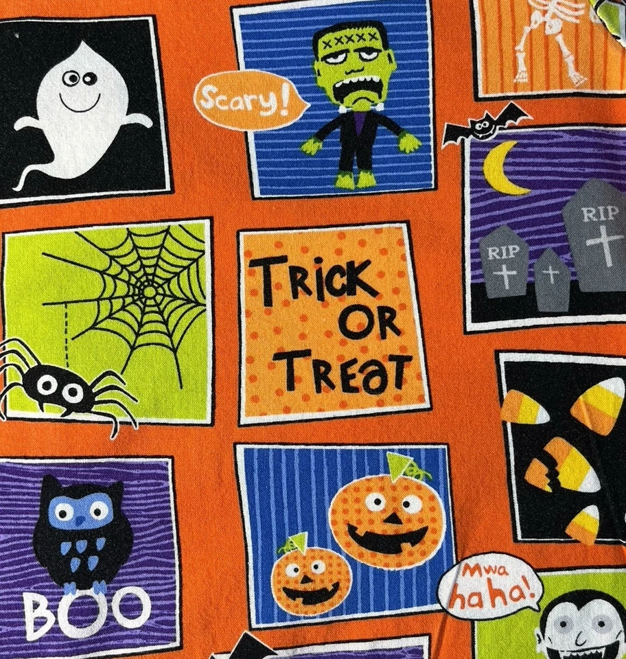 Blusa Médica Scrubstar HALLOWEEN Para Mujer XS Naranja Fantasmas Gatos Búhos Caramelo Foto 4 de 4