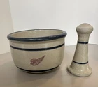 Red Wing Mortar & Pestle Set - Stoneware Co MINN Pottery Bowl and Crusher