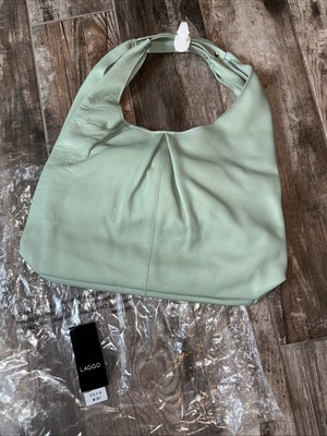 Laggo Nadia Leather Slouchy Hobo Shoulder Bag Purse MINT Green NWT New Dust bag