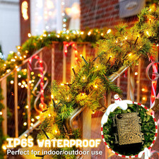 Christmas Lights Outdoor Battery Operated String Lights Total 100LED 33Ft wit...