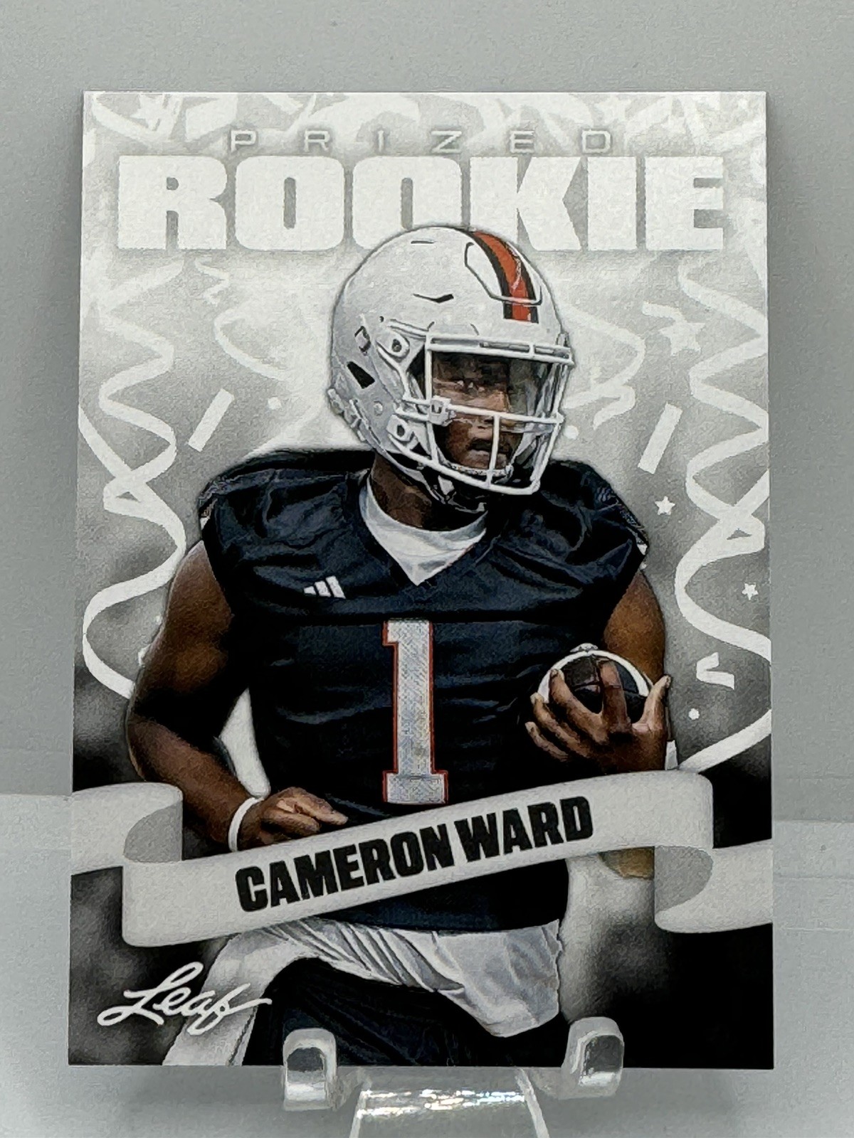 2024 LEAF PRIZED ROOKIE CAMERON WARD #28 FOOTBALL MIAMI HURRICANES CARD