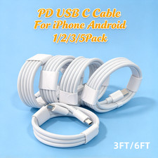 Fast PD USB C Cable For iPhone8 11 12 13 14 15 16 17 18 Charger Type C Cord Lot