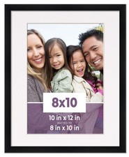 8x10 Frame Black With White Picture Mat For 8x10 Photo - Black 10x12 Frame To Di