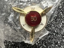 NEW in original plastic bag TWA Trans World Airlines 50th Anniversary Lapel Pin