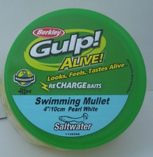Berkley GAPSM4-PW Gulp Alive 4" Swimmg Minnow 11 Oz Bucket Pearl White