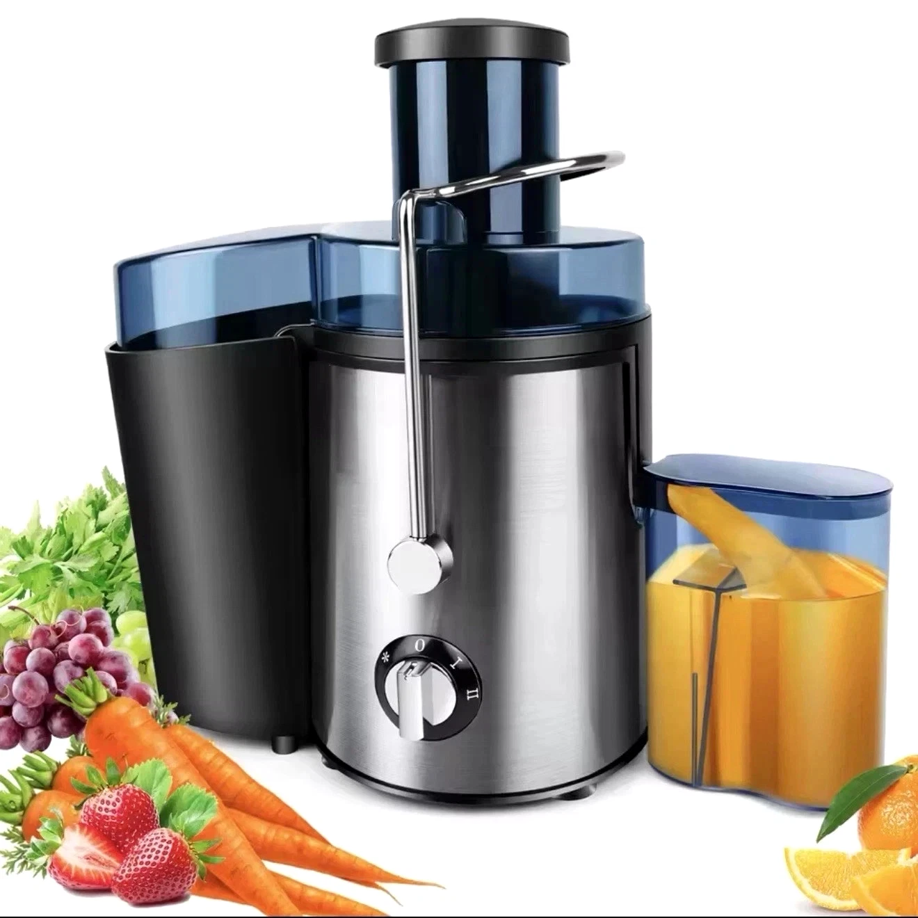 Juicer Machine, 2-Speed Centrifugal Extractor 500ml Capacity
