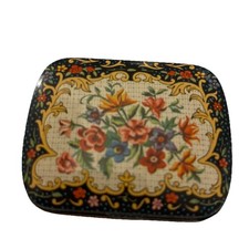 Vintage Travel Sewing Floral Tin – Made in England